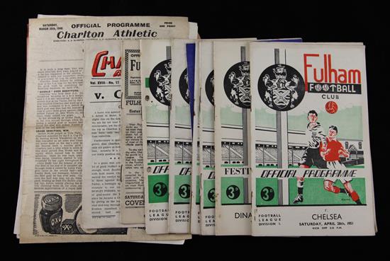 Twenty 1946-53 London Football club programmes,